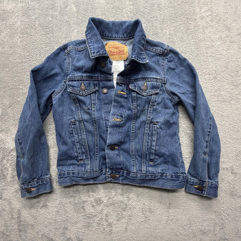 Levis Jacket Youth Small 8-10 Yrs‎ Blue Denim Trucker Jean Button Front Classic